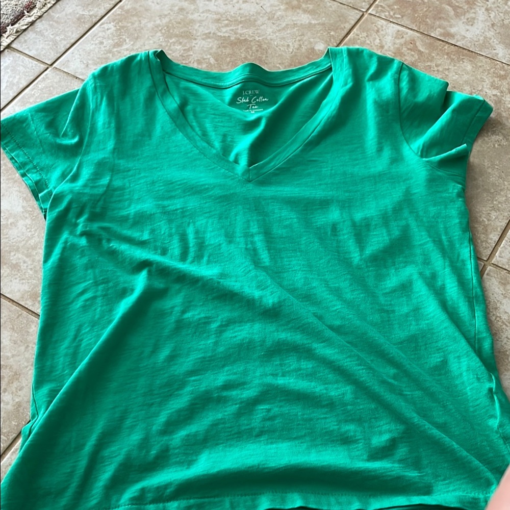 J. Crew Green Relaxed Short Sleeve Tee